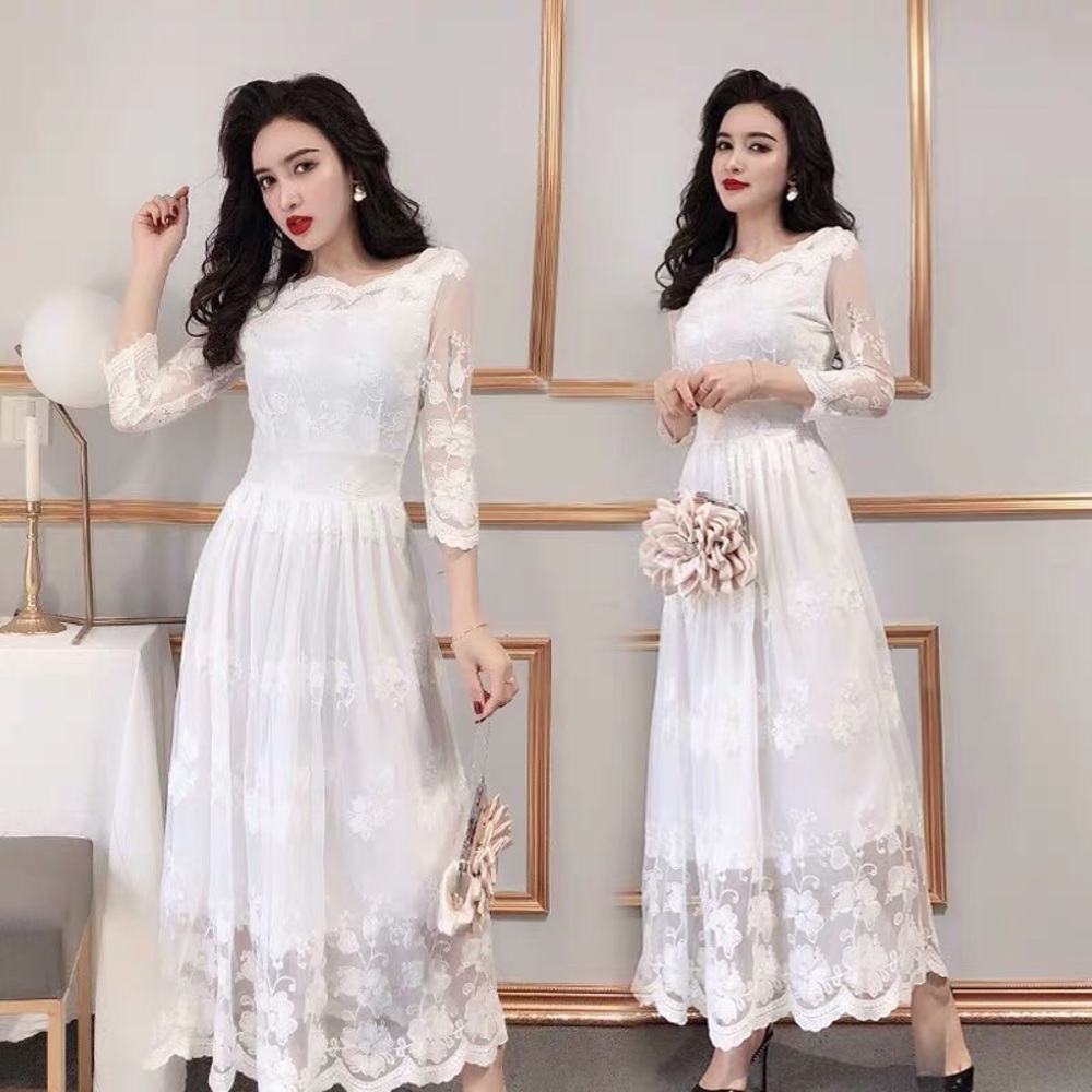 Elegant date white dress / wedding dress
